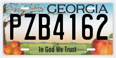 GA license plate PZB4162