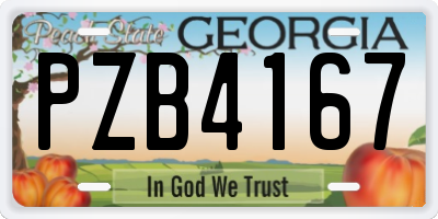 GA license plate PZB4167