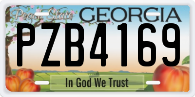 GA license plate PZB4169