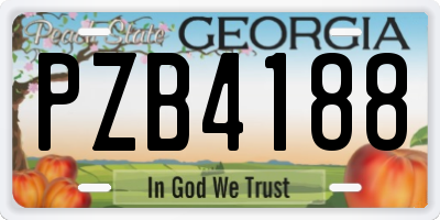 GA license plate PZB4188