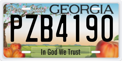 GA license plate PZB4190