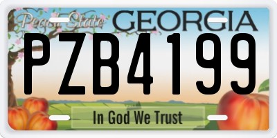 GA license plate PZB4199