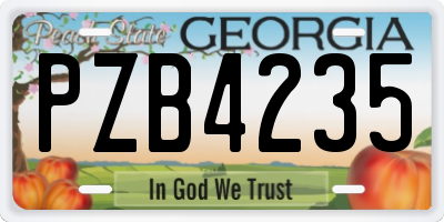GA license plate PZB4235
