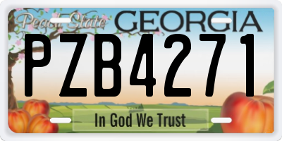 GA license plate PZB4271