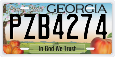GA license plate PZB4274