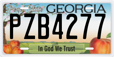 GA license plate PZB4277