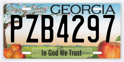 GA license plate PZB4297
