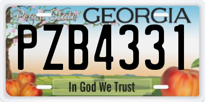 GA license plate PZB4331