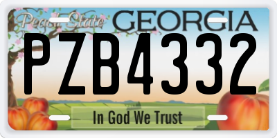 GA license plate PZB4332