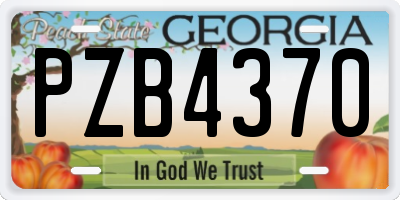 GA license plate PZB4370