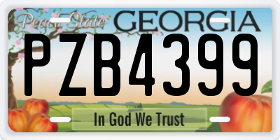 GA license plate PZB4399