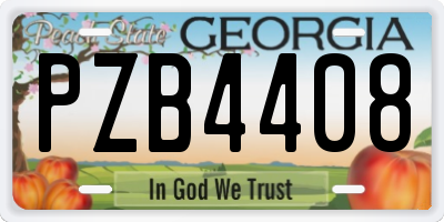 GA license plate PZB4408