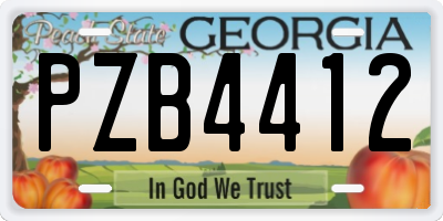 GA license plate PZB4412