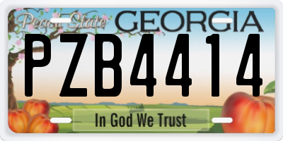 GA license plate PZB4414