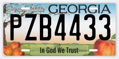 GA license plate PZB4433