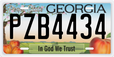 GA license plate PZB4434