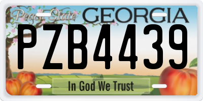GA license plate PZB4439