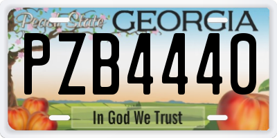 GA license plate PZB4440