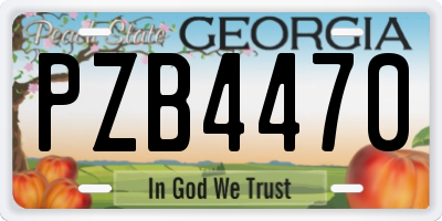 GA license plate PZB4470