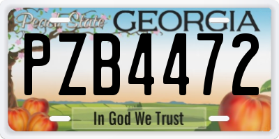 GA license plate PZB4472
