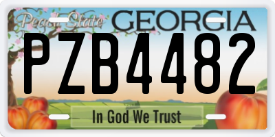 GA license plate PZB4482