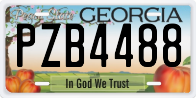 GA license plate PZB4488