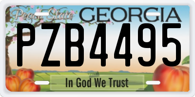 GA license plate PZB4495