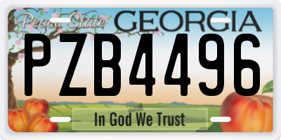 GA license plate PZB4496