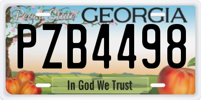 GA license plate PZB4498