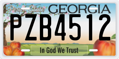 GA license plate PZB4512