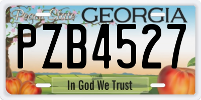 GA license plate PZB4527