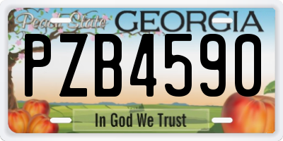 GA license plate PZB4590