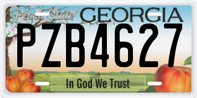 GA license plate PZB4627