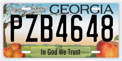 GA license plate PZB4648