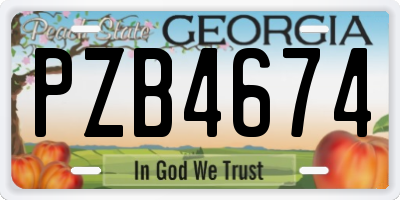 GA license plate PZB4674