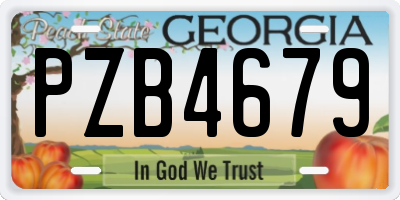 GA license plate PZB4679