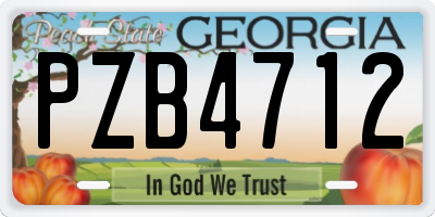 GA license plate PZB4712