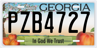 GA license plate PZB4727