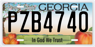 GA license plate PZB4740