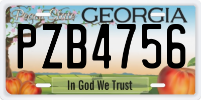 GA license plate PZB4756