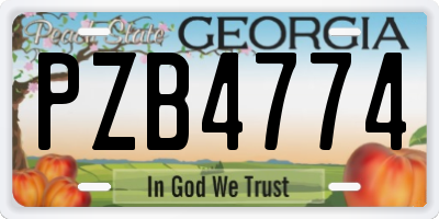 GA license plate PZB4774