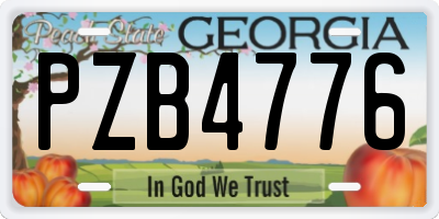 GA license plate PZB4776