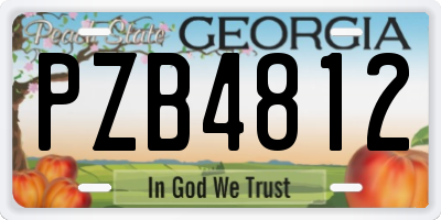 GA license plate PZB4812