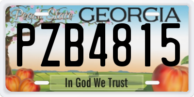GA license plate PZB4815