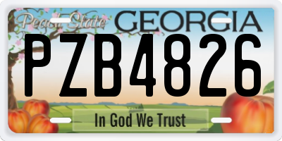 GA license plate PZB4826