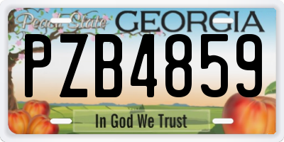 GA license plate PZB4859