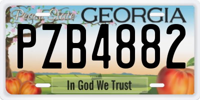 GA license plate PZB4882