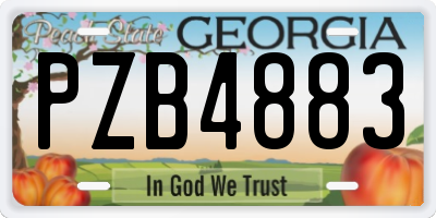 GA license plate PZB4883