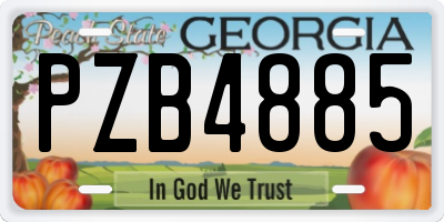 GA license plate PZB4885