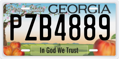 GA license plate PZB4889